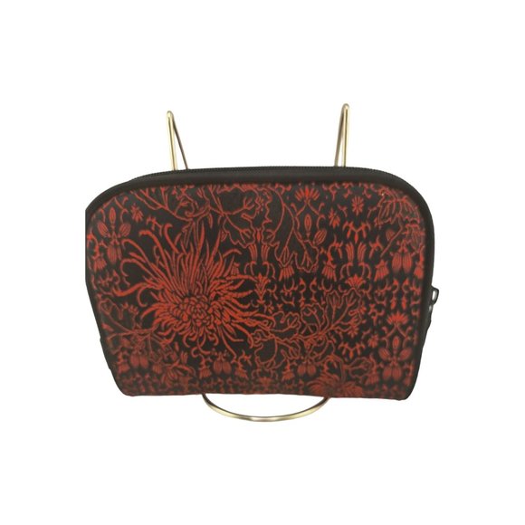 Modella Cosmetic Makeup Bag Red  Black Accessory Mandarin Case Fashion Travel - Picture 3 of 5